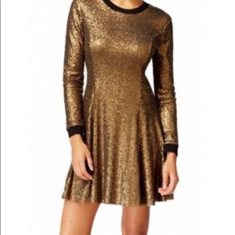 Rachel Roy gold sequin dress M/6